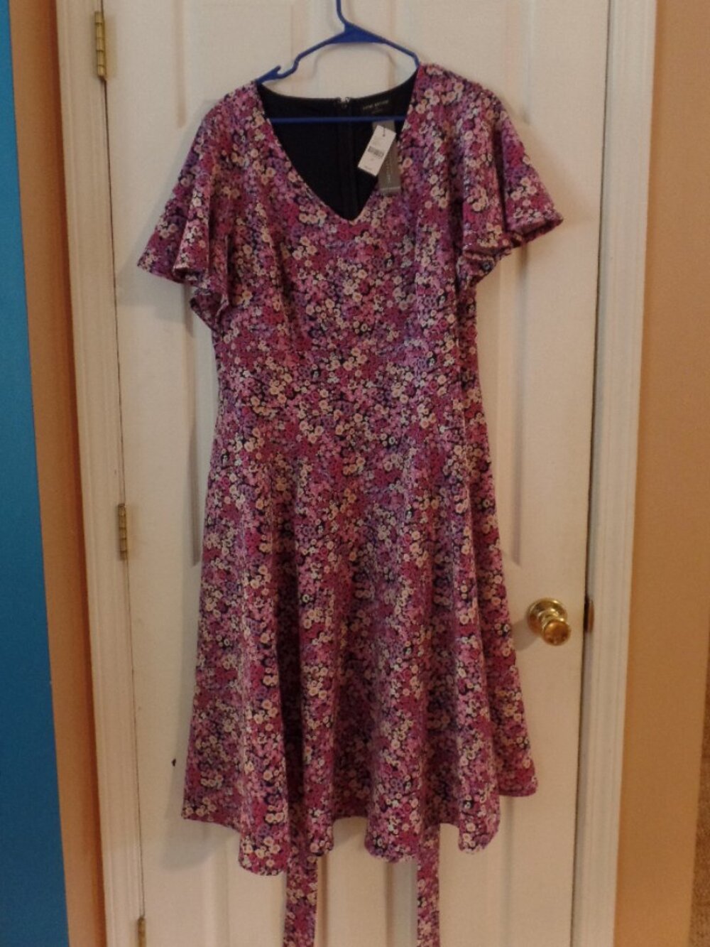 *NWT* Lane Bryant 20 20W Purple Ditsy Floral Lena Dress